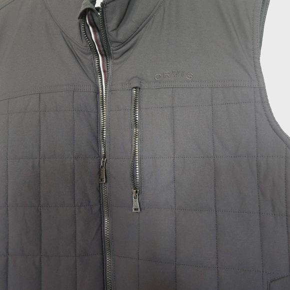 Orvis Men's Quilted Full Zip Insulated Vest Pockets Size XXL Quited Gray - Picture 2 of 6